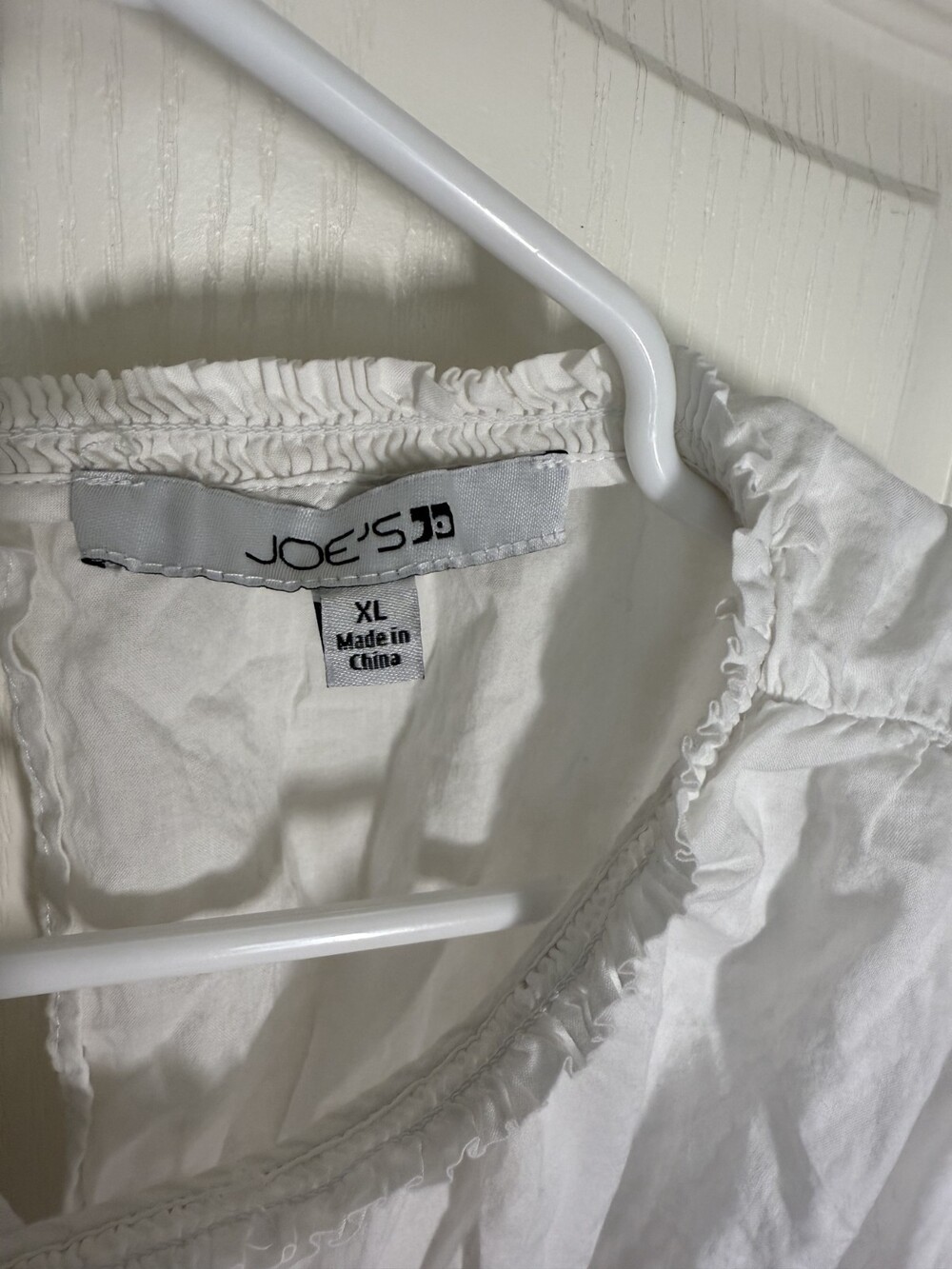 JOE'S JEANS VOILE PEPLUM WHITE SLEEVELESS TOP SIZE XL $178 - Picture 3 of 7